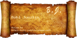 Bohl Jusztin névjegykártya